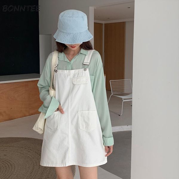 

sleeveless summer lovely simple solid women dresses ins preppy girls spaghetti strap sundress daily chic denim womens vestidos, Black;gray