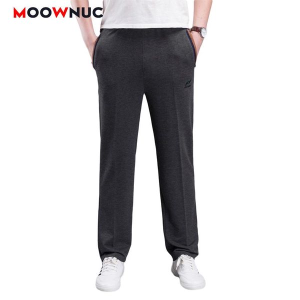

men's fashion pants thick warm casual trousers 2021 autumn straight fit solid male full length streetwear hombre moownuc, Black