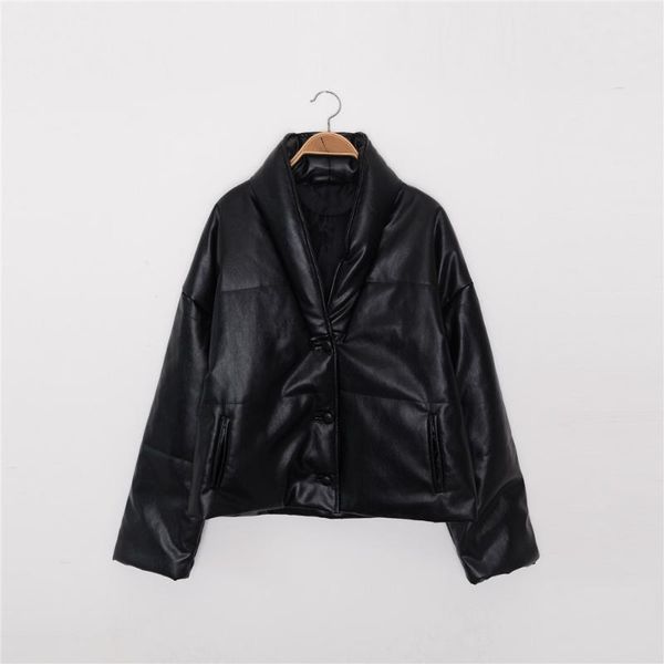 

women's leather & faux women black brown jacket 2021 autumn winter lady long sleeve single-breasted female coat and top