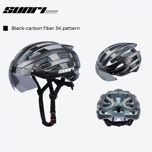 

cycling caps & masks ultralight safety helmet outdoor magnetic goggles and detachable sun visorremovable lens visor mountain road bike, Black