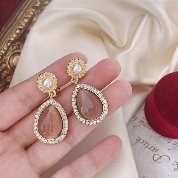 

stud luxury court style crystal earrings for women earring 2021 trendy party jewelry accessories gifts, Golden;silver