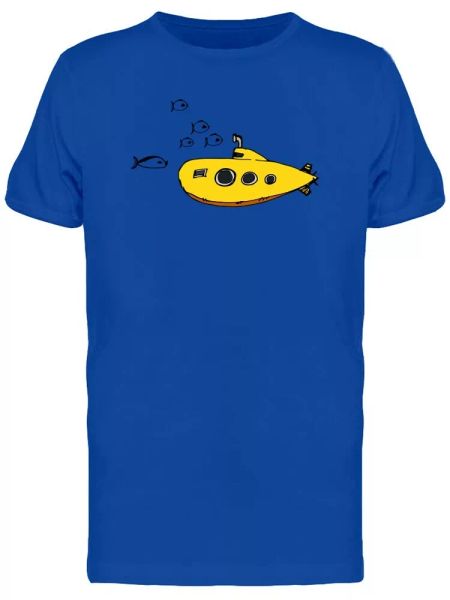 

Yellow Cute Submarie And Fishes Tee Men's -Image by Shutterstock, White;black