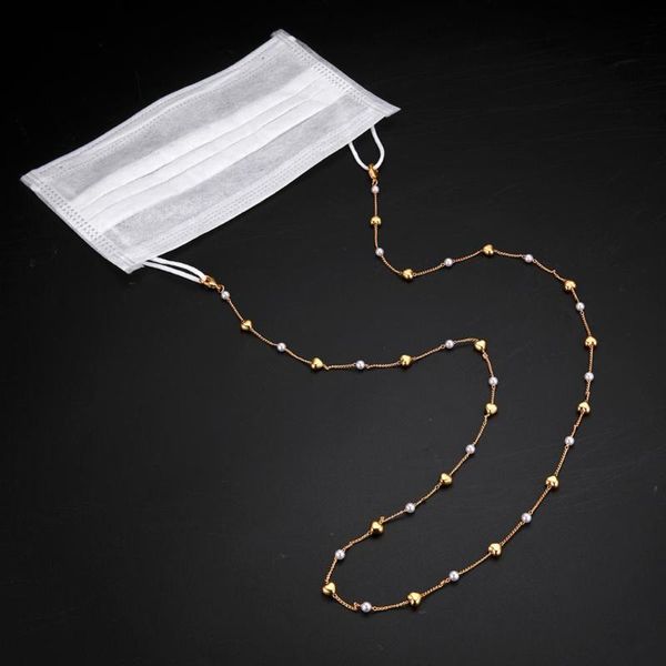 

sunglasses frames skyrim fashion pearl beaded chain for mask women girls glasses chains lanyards neck strap rope reading eyeglasses cord hol, Silver