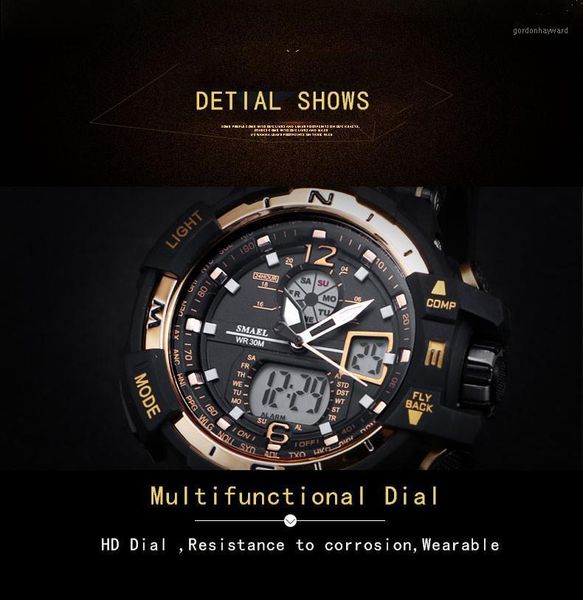 

wristwatches smael 1376c, Slivery;brown