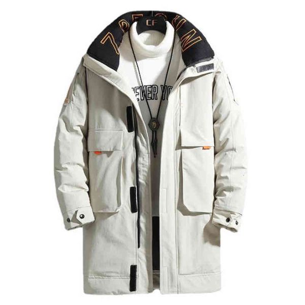 

overcoat men jacket winter new windproof down white duck coat parkas s warm, Black