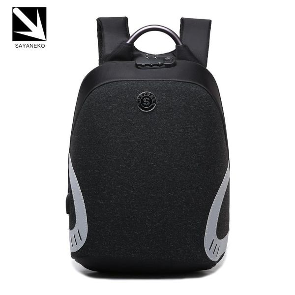 

hidden anti theft backpacks for men 15.6 in school lapbag water repellent travel students usb charger male mochila backpack