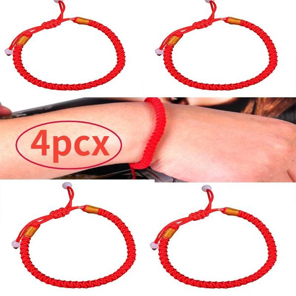 

charm bracelets 2021 chinese classic red string bracelet lucky winding good luck couple gift, Golden;silver
