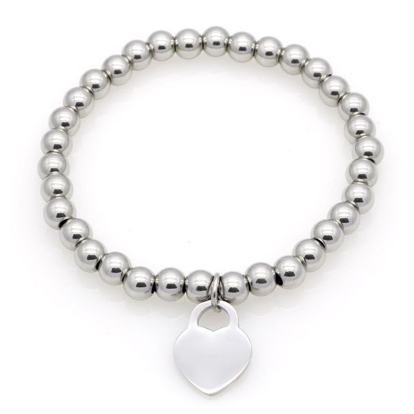 

women copper beaded bracelet stainless please return to heart charms t letter pulsera bracelets, Golden;silver