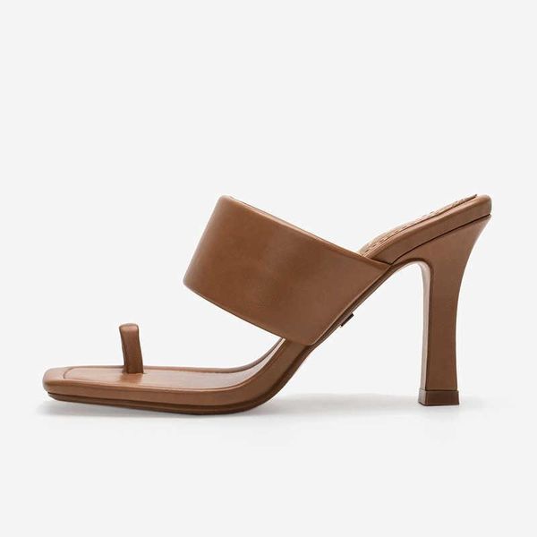 

sandals 2021 women's striped strap clip foot nude high heel leather shoes, Black