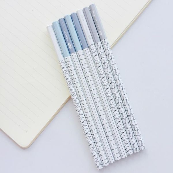 

simple grids striped 2b standard wooden pencil student stationery pencils