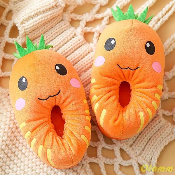 

woman cute plush pitaya slippers dragon fruit avocado slipper pineapple house shoes bedroom home, Black