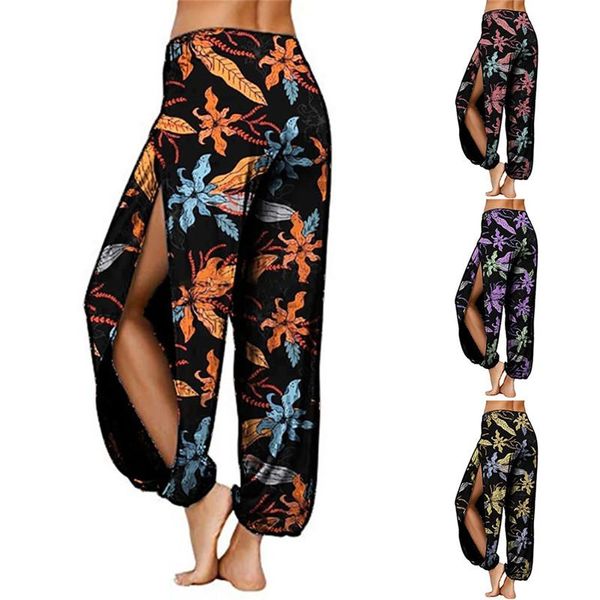 

womens loose yoga pants floral print wide leg trousers long stretch palazzo sweatpantsharlan outfits, White;red