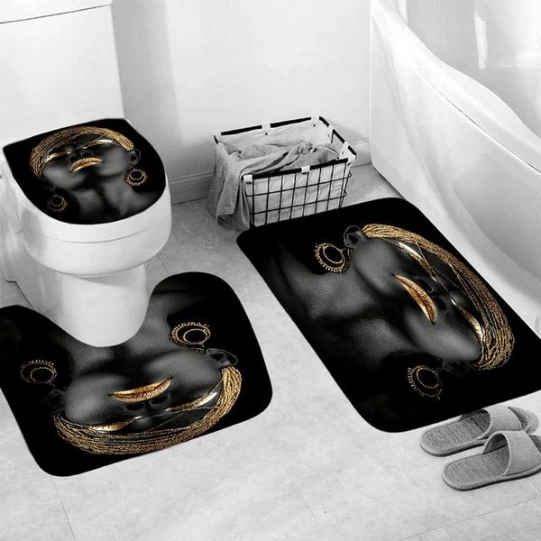 

shower curtains mlgb african black girl women with golden lips for bathroom 3d printing waterproof home decor