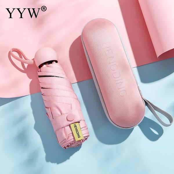 

umbrellas waterproof folding umbrella sun rain women gift portable travel parasol girls anti-uv gear mini pocket