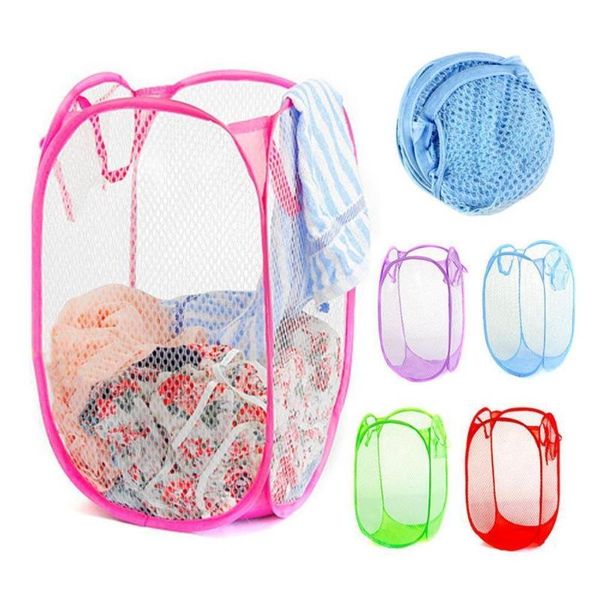 

laundry bags up hamper reinforce nylon mesh basket clothes storage bin washing