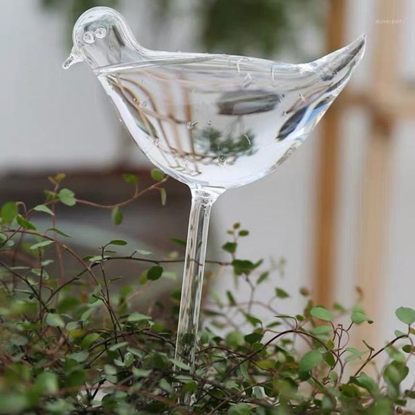 

watering equipments plant waterer self globes, bird shape hand blown clear glass aqua bulbs1
