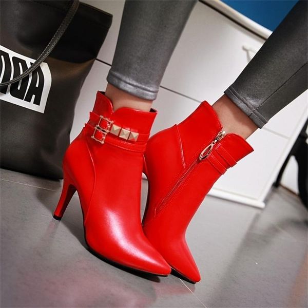 

boots size naked pointed high heel thin zipper low, Black