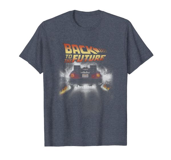 

back to the future vintage delorean peel out graphic t-shirt, White;black