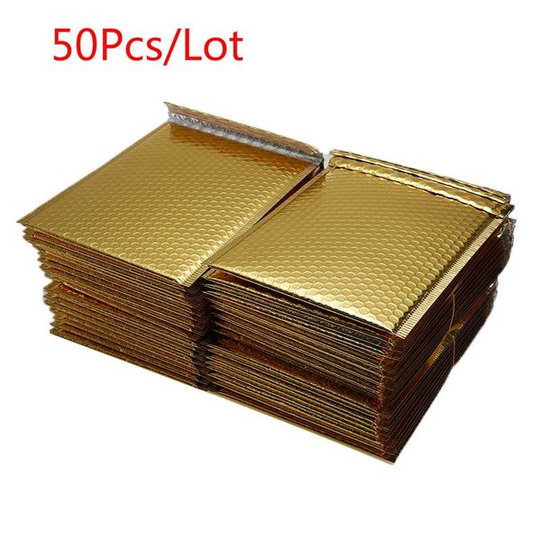 

packing bags 30/50pcs18x18cm 26x31cm foam envelope self seal mailers padded envelopes with bubble mailing bag packages gold