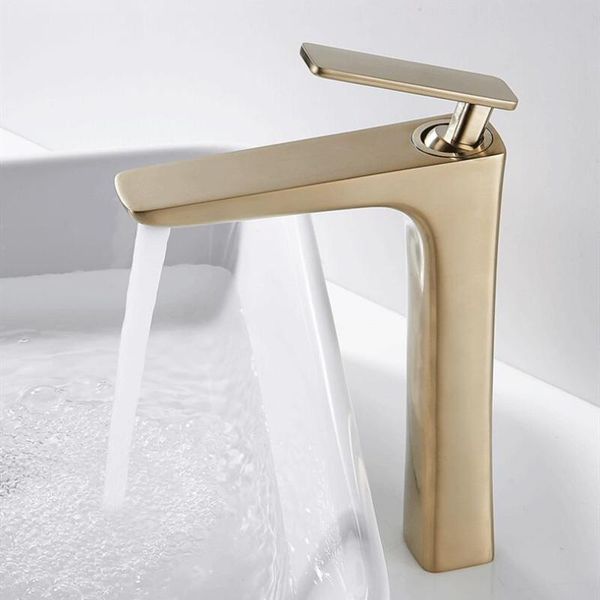 

lottin brush gold basin faucet bathroom mixer tap and cold sink faucets
