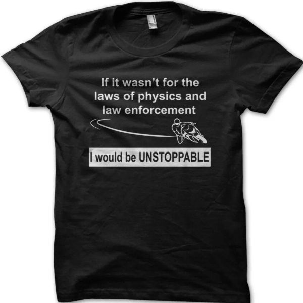 

BIKER Motorcyclist UNSTOPPABLE Dad Birthday Funny t-shirt 9096, White;black