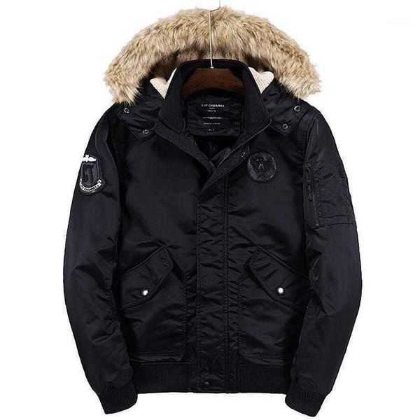 

parka men winter jackets padded cotton coat thick warm parkas mens casual outerwear coat parkas windbreaker jacket fashion, Black
