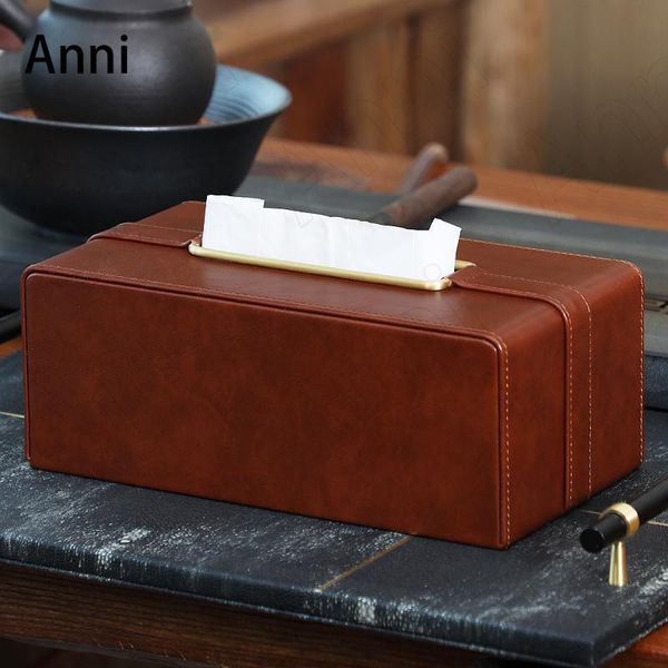 

tissue boxes & napkins minimalist leather nordic modern golden metal ring decorative napkin holder office deskpaper towel organization