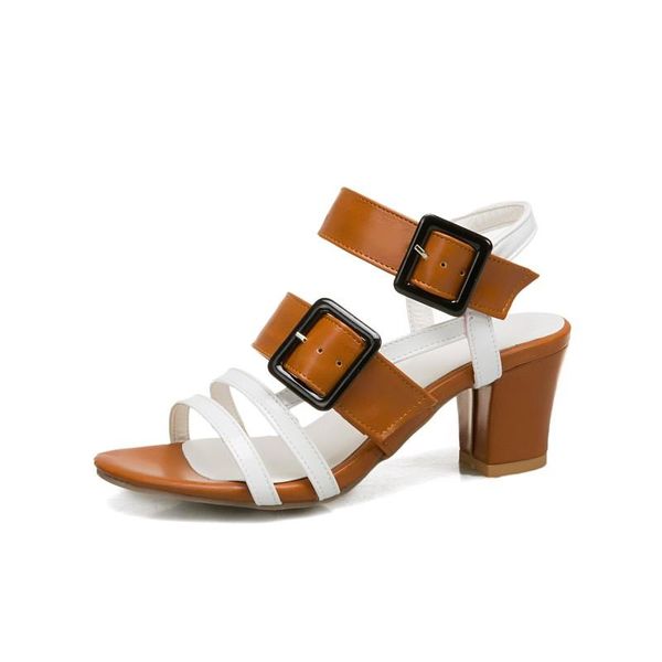

big size color block sandals high heels women shoes woman summer ladies, Black