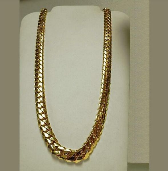 

designer cuban necklace14k gold miami men's cuban curb link chain necklace, Silver