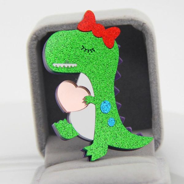 

pins, brooches arrival cute acrylic dinosaur for women resin cartoon animals badges badge lapel pin brooch fashion jewelry gifts, Gray
