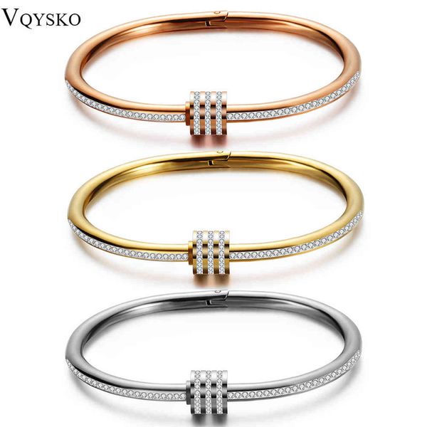 

luxury crystal beaded bracelet bangles for women fashion jewelry stainless steel charm accessories bangle with factory price, Black