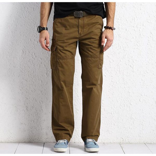 

men's pants autumn and winter casual cotton men's large 30-40 42 44 loose pants, Black