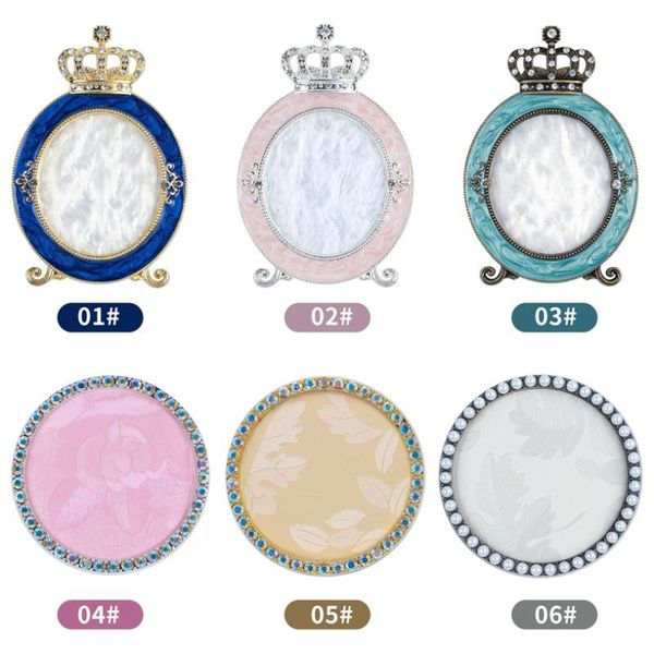 

nail art kits 1pc palette retro pearl crown city frame gel polish mixing drawing paint plate pad manicure display shelf