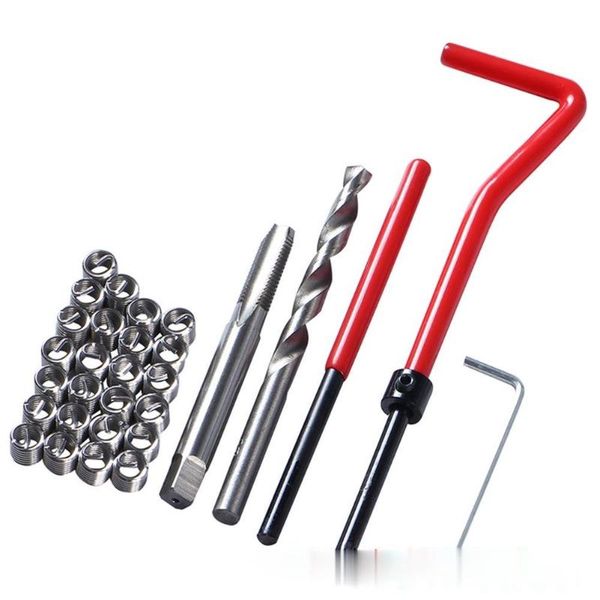 

professional hand tool sets 30pcs/set cutter tap wire insert automotive applications twist drill red repair kit tools wrench thread spiral r