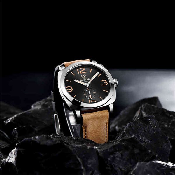 

new 2021 fire benyar men luxury automatic mechanical watches men waterproof military sports reloj hombre, Slivery;brown