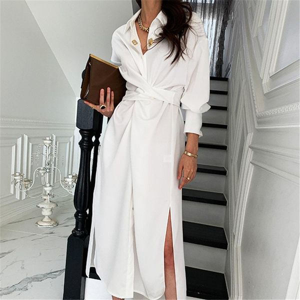 

casual dresses 21 alien kitty elegance long korean chic 2021 split solid loose office lady sweet women, Black;gray