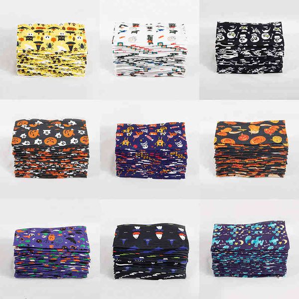 

halloween color printing disposable mask three layer solution spray fabric