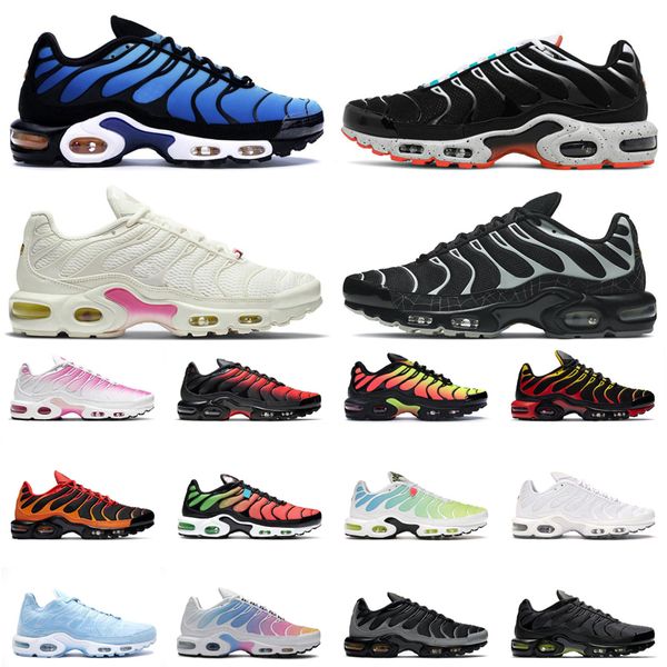 

2021 trainers tn plus mens running shoes rainbow just it smoke grey pimento red black gradient fade blue pink have a day lava womens sports, White;red