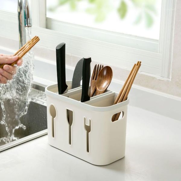 

storage bottles & jars multi grids chopsticks fork spoon box knife holder kitchen drain cage household tube