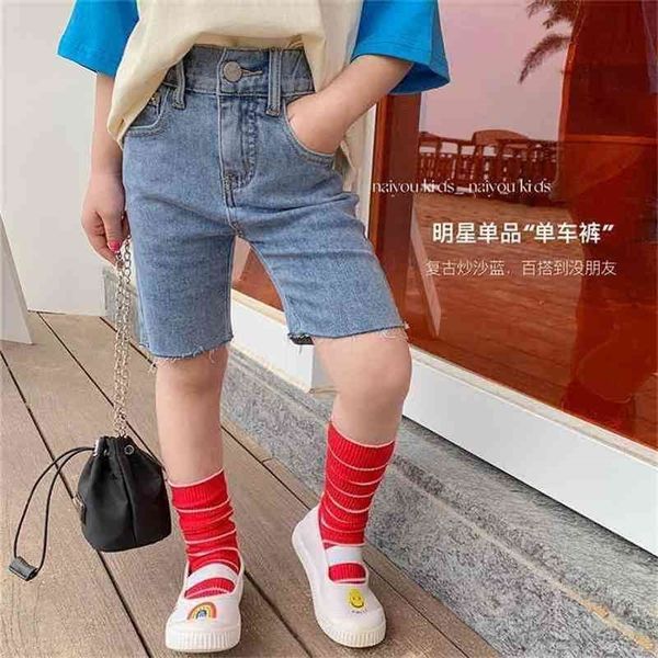 

summer arrival girls fashion denim shorts kids skinny 210528, Black