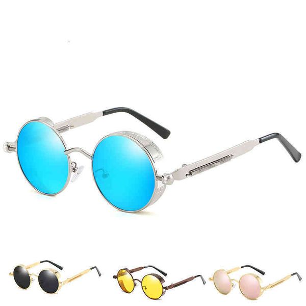 

classic fashion luxury steampunk round sunglass for women men retro summer outdoor driving fish uv400 gothic sunglass08di, White;black