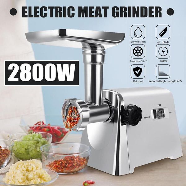 

meat grinders 2800w 220v electric powerful stainless steel grinder heavy duty kitchen home sausage stuffer mincer
