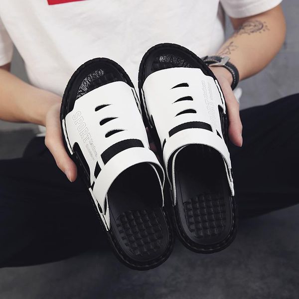 

slippers zapatomesh schoenen zomerschoenen herren homme work mens man sandles breathable flip deportivas mannen ete men's hombre, Black