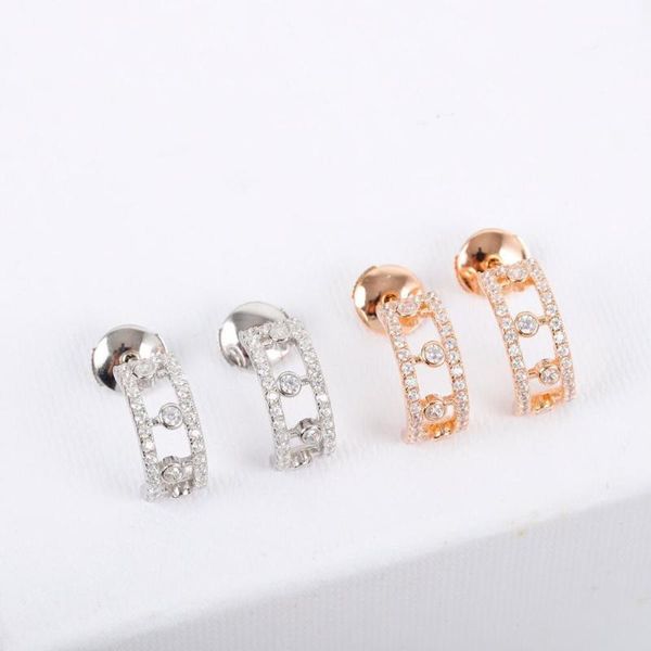 

stud 2021 trend brand pure 925 sterling silver jewelry earrings for women rose gold wedding engagement ear pin luxury, Golden;silver