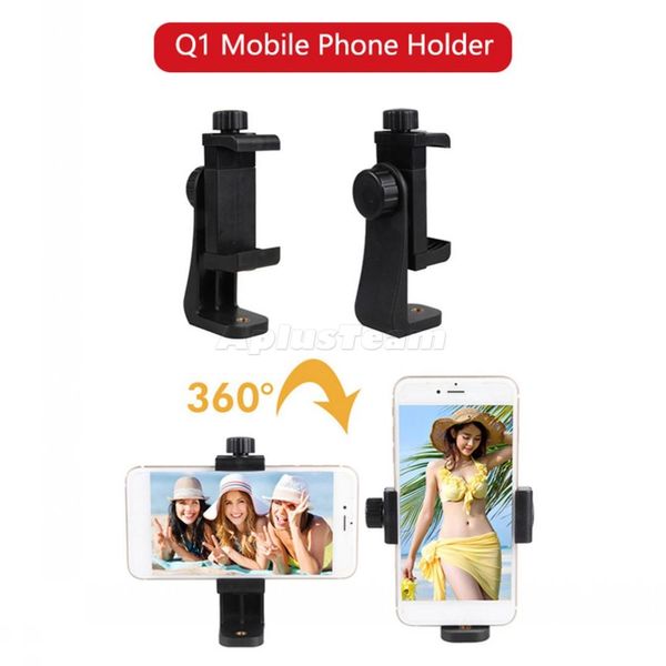 Selfie-Monopoden Smartphone Nicht-Schlupfhalterinhalter langlebiger Stativadapter Handy-Halterung MOUNT-Clip-Multi-Winkel-Einstellung für Stick Neu