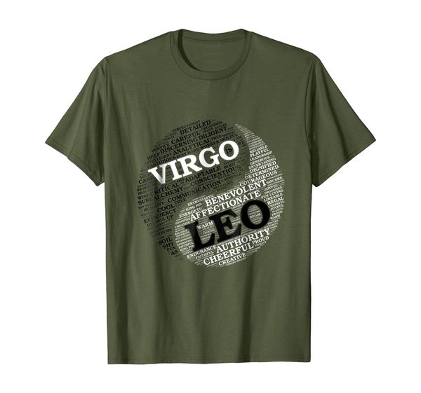 

zodiac facts: men women virgo and leo t-shirt, White;black