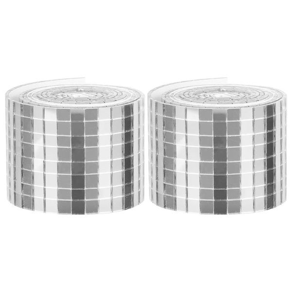 

wall stickers 2 rolls adhesive mosaic tiles glass mirror sticker diy