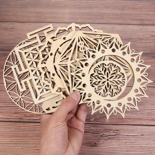

mats & pads 5 styles wooden wall sign flower of life shape laser cut wood art home decor handmade coasters craft making ornament