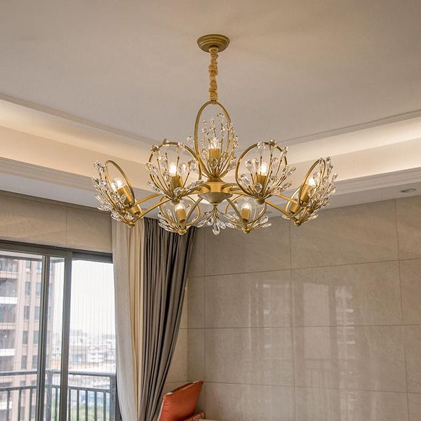 

european style living room crystal chandelier modern dining lamp bedroom double head chandeliers