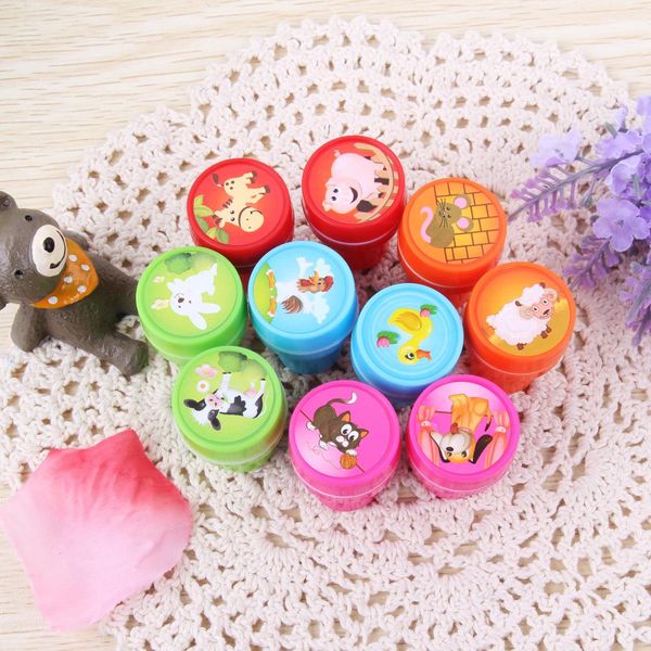 

stress relief toy mark stamp 10 animals fruit children scrapbook diy cartoon stamps